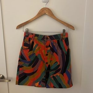 Anthropologie Farm Rio Kiki Corduroy Mini Skirt